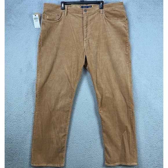 Polo Ralph Lauren Mena Corduroy Pants 44BX32 Tan Classic Stretch Pocket Pony NEW